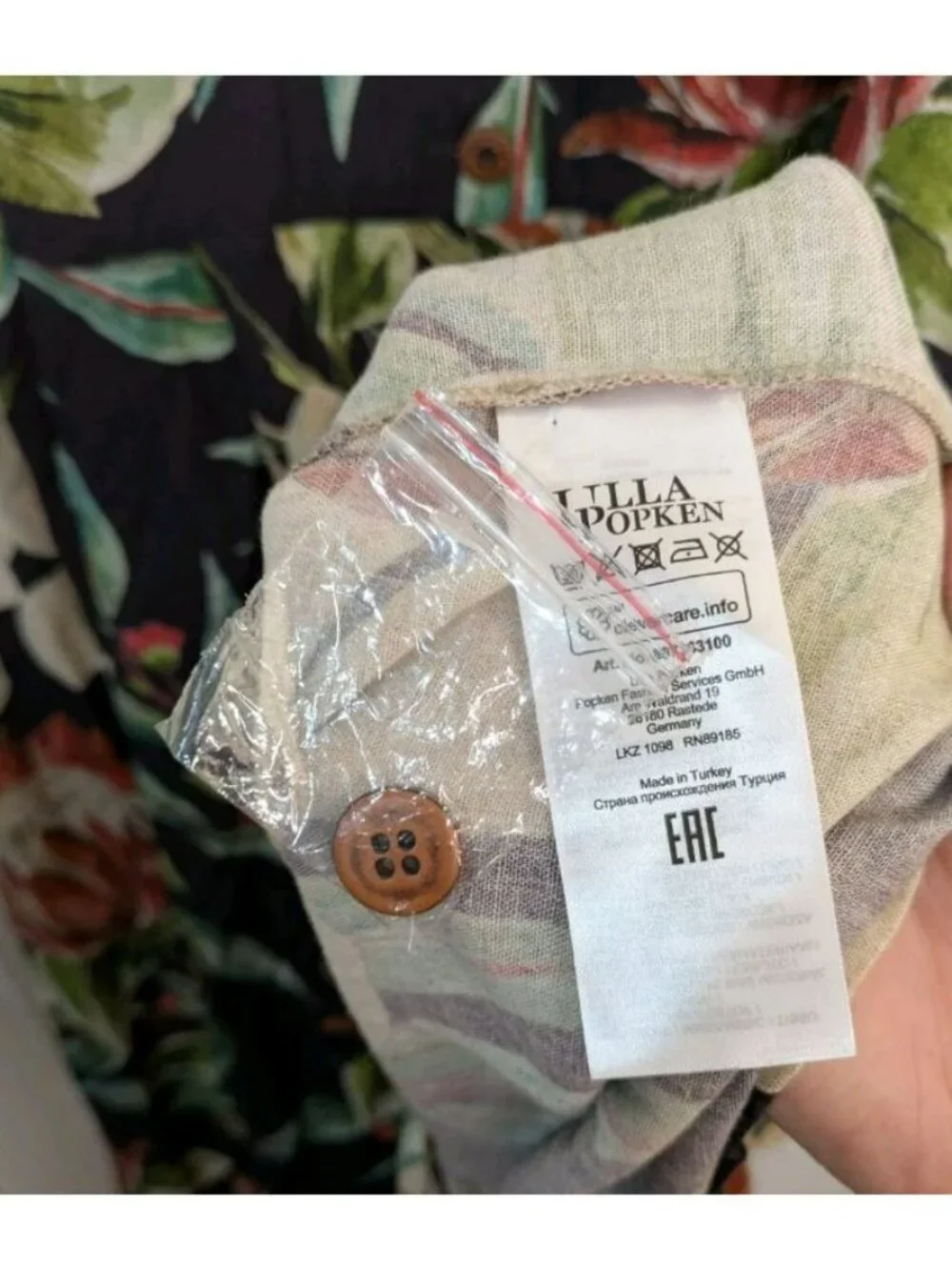 NWT Von Landon Ulla Popken Cottage Core Floral Black Dress Pocket Button Size 26